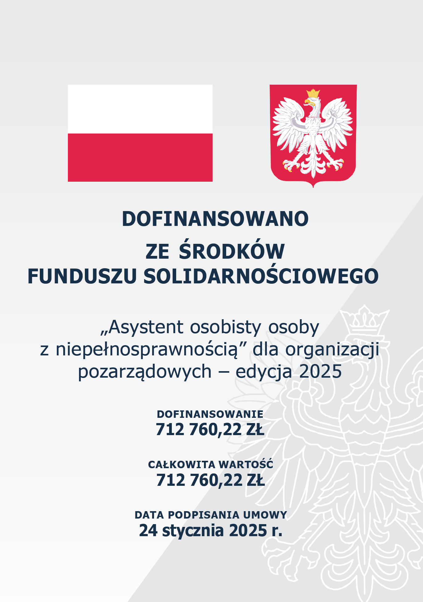 Informacja o dofinansowaniu ze środków funduszu solidarnościowego